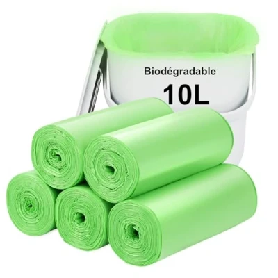 Image de Sacs poubelle biodégradables de 10L, 120PCS : Doublure petite pour comptoir. à ordures Aievrgad, épais, biodégradables, compostables, aliments/jardin, verts