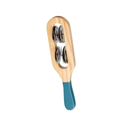 Image de FUZEAU 70772 Petit Sistre avec 8 cymbalettes Longueur 22,5 cm En bois peint Coloris Aléatoire Sonorités Cristallines Dès 3 ans