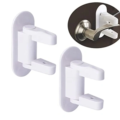 Image de Lahviuu Verrous de Sécurité pour Enfant,2pcs Serrure Portes Porte à Levier Sécurite Fenetre Placard Bloc Securite Bebe, Bloque Poignée Porte(Blanc)