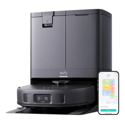 Image de eufy X10 Pro Omni Robot aspirateur avec fonction de nettoyage et station d&#039;aspiration, tout en un, 8 000 Pa, aspiration/remplissage automatique, 2 serpillères auto lavage/séchage