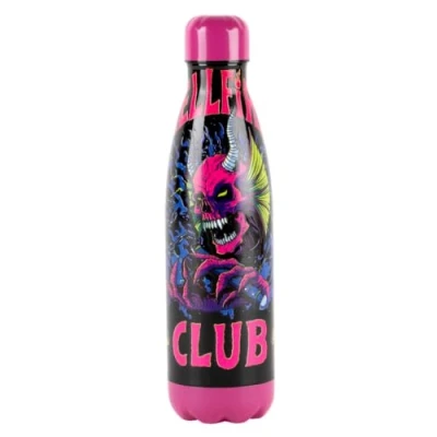 Image de Konix Stranger Things Bouteille isotherme Acier inoxydable 500 ml Motif Hellfire Club Rose et noir
