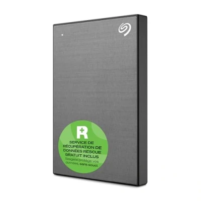 Image de Seagate One Touch, 2 To, disque dur externe portable, chiffrement matériel par mot de passe, PC, Notebook &amp; Mac, USB 3.0, Space Gray, ans Rescue Service inclus (STKY2000404)