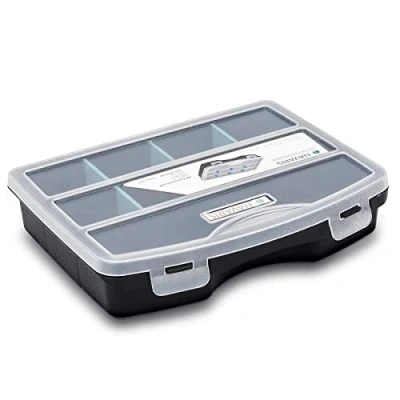 Image de Navaris Organiseur Outils Vide Boîte à Outil Empiler 19 x 15 4 cm Valise Empilable pour Rangement Multiple avec Cases Modulables