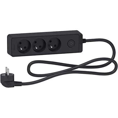 Image de Schneider Electric SC5ST9331B Rallonge multiprises 3 Prises 2P, Noir Anthracite, Câble 1,5m