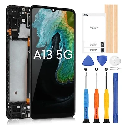 Image de ARSSLY Écran LCD pour Samsung Galaxy A13 5G avec cadre, SM A136B 6,5&quot; Display Touch Screen Digitizer Remplacement Assembly réparation Kit