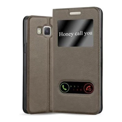 Image de cadorabo Coque pour Samsung Galaxy A5 2015 en Marron Pierre Housse Protection avec Stand Horizontal et Deux Fenêtres Portefeuille Etui Poche Folio Case Cover