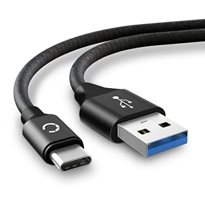 Image de CELLONIC® Câble USB C Type vers A charge et data compatible avec Microsoft Xbox Series X, S/One Elite Controller 2 3.1 Gen 1 3A Nylon noir 2m console manette gaming