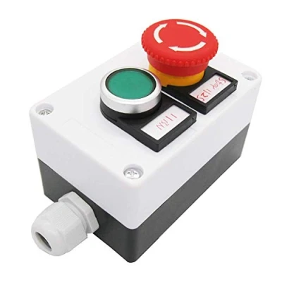 Image de Taiss/Vert Interrupteur à bouton poussoir Momentané440V 10A 1NC 1NO,arrêt D&#039;urgence Champignon Rouge 1NO boîtier de Station Commutation Verrouillage hz 11ZS G