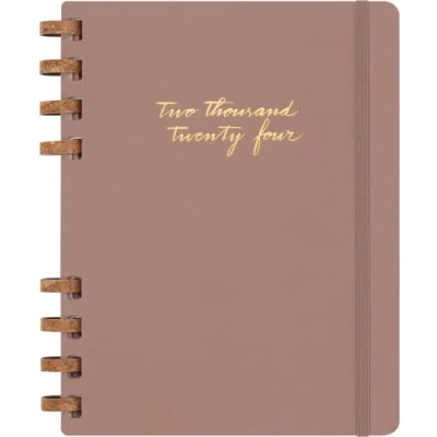 Image de Moleskine Agenda Mensuel et Hebdomadaire avec Spirale 12 Mois 2024, Format XL 20,4x25,2, Couverture Rigide Fermeture Elastique, Couleur Crush Almond