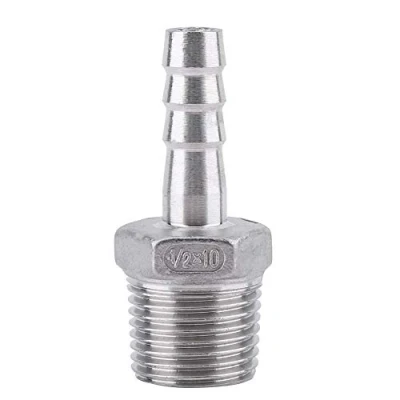 Image de Connecteur Cannelé en Acier Inoxydable, BSP 1/8 &quot; 3/4&quot; Inoxydable Tuyau Cannelé, SS304 Raccord de Filetage Mâle Queue (1/2 * 10mm)