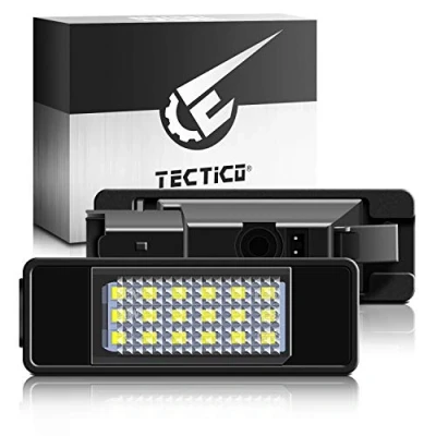 Image de TECTICO LED Éclairage plaque immatriculation auto Feux arrière E Mark ECE Blanc pur canbus sans erreur pour 106 207 307 308 406 407 508 C3 C4 C5 C6 C8, 2 Pieces