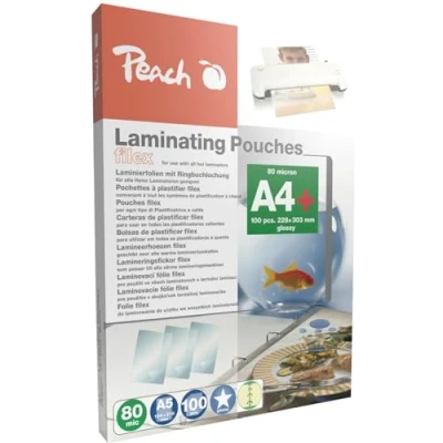 Image de Peach S PP58021 plastifier A4, 80 mic, brillant, abheftbar, Lot de 100