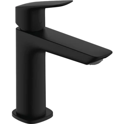 Image de hansgrohe Logis Fine Mitigeur de lavabo avec vidage Push Open, Robinet salle bain hauteur sous bec 110 mm, économie d&#039;eau (EcoSmart), Noir mat, 71252670