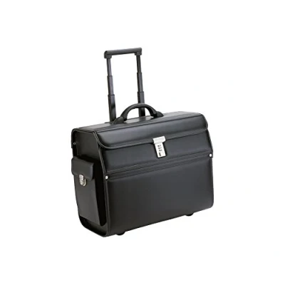 Image de Valise Trolley Pilot case ALASSIO Mondo Souple Noir Compartiment PC intégré