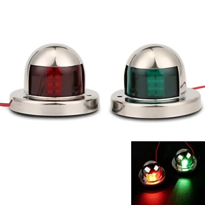 Image de Youngine LED Navigation Nœud lumière en Acier Inoxydable 12 V Lampe Marine Bateau Yacht Sailing Signal Clair, Rouge et Vert