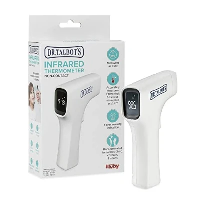 Image de Nuby Dr. Talbot&#039;s Easy Manipulez Thermomètre Infrarouge sans Contact avec écran LED, Indicateur d&#039;avertissement de Fièvre, Lecture Précise 1 S pour Bébé, Enfants et Adultes, Blanc