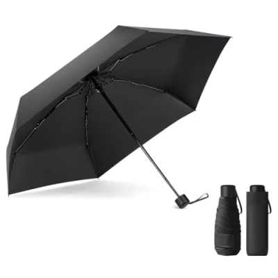 Image de Vicloon Mini Parapluie de Poche &amp; Voyage Pliant,Ultra Léger Mode Compact Portable Anti UV,Idéal pour Sac à Dos/Sac Main/Poche
