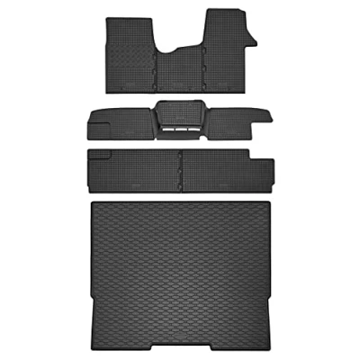 Image de Bac de coffre et tapis sol, en caoutchouc, sur mesure, pour Opel` Vivaro B 2014 à 2019 L2, avec housse protection voitureq