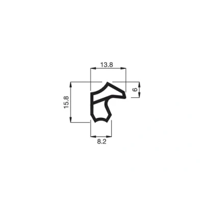 Image de Gedotec Boudin de porte Pour pièce m 2246 1 rouleau Cadre en PVC Longueur : 5 Largeur pliage 12 mm Fer métallique blanc sceller les portes Caoutchouc