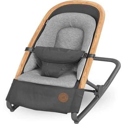 Image de Maxi Cosi Kori Chaise Transat Bebe 2 en 1, 0 6 Mois, jusqu&#039;à 9 kg, Baby Bouncer, 3 Positions d&#039;Inclinaison, Léger &amp; Compact, Harnais Facile à Installer, Coussin Nouveau né, Essential Graphite