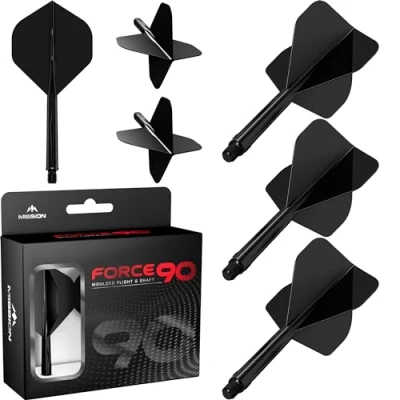 Image de Mission Darts Force 90 ailettes et tiges de fléchettes moulées avec précision intégrées, lot 3 combinées professionnelles hautement durables Standard n2