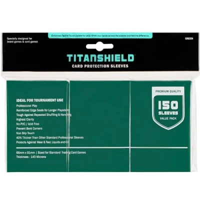 Image de TitanShield 150 Pochettes de protection pour cartes à collectionner taille standard Magic The Gathering MTG, collection baseball, Dropmix (Vert)