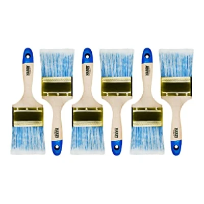 Image de Hardy Pinceau Plat Série 42 pour Peinture avec Peintures Acryliques et Vernis Efficace Recouvrement Uniforme Poils Synthétiques Manche en Bois Lot de 6 Pièces Largeur 75 Mm