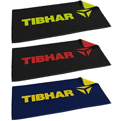Image de Tibhar Serviette T, bleu marine/jaune