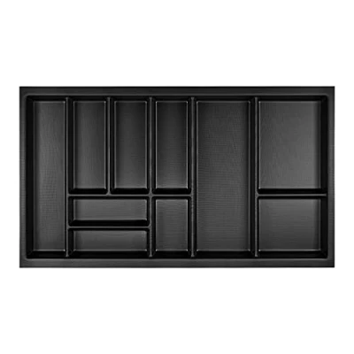 Image de ORGA BOX Junker SLIM Range couverts 825 x 476 mm gris lave structure perlée pour armoires de cuisine 90 cm parfaitement adapté au système tiroirs SO