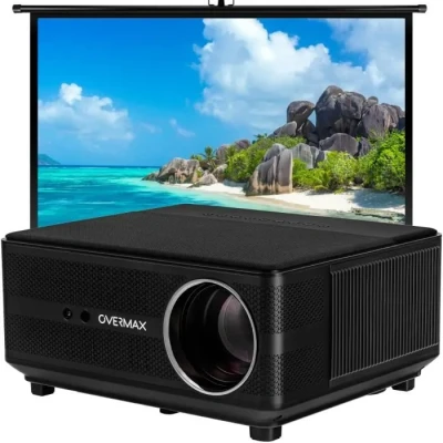 Image de Overmax Multipic 6.1 Full HD 1080p Projecteur LED avec Correction d&#039;image Keystone autofocus, Wi FI Bluetooth 5.0, 7000 lumens, Image Anti poussière, télécommande jusqu&#039;à 150&#039;&#039;, Commande vocale