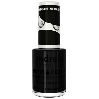 Image de Andreia Professional NutriColor Vernis à Ongles Vegan Respirant d&#039;Andreia 10.5ml Nail Art DIY, et Non Testé sur les Animaux, Soin + Couleur en une Étape (NC26 Noir)