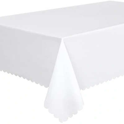 Image de Home Direct Nappe Polyester Facile d&#039;entretien Rectangle Rectangulaire 140 x 200 cm Uni Blanc