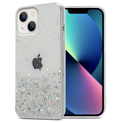 Image de Coque pour Apple iPhone 13 en Transparent avec paillettes Housse de protection Étui silicone TPU flexible scintillantes Neuf