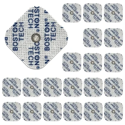 Image de 20 Électrodes Boston Tech® compatibles avec électrostimulateurs Beurer, Vitalcontrol Pads pour TENS EMS connecteur à bouton 3,5 mm + 5x5 cm Réutilisables Adhérence Optimale