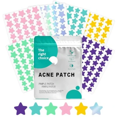 Image de 240PCS Patch Boutons Acne Invisible Imperméable,Pimple Patches Étoile Hydrocolloïde,Patch Pimple Anti Acné Avec L&#039;huile Tea Tree L&#039;acide Salicylique,Pimple Bouton Jour Et Nuit