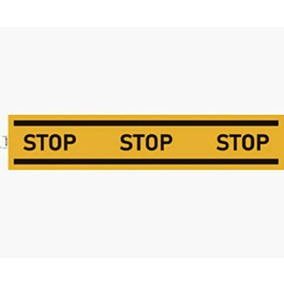 Image de Exacompta Réf. 67025E 1 bande adhésive STOP jaune 100 m pour marquage au sol ou mural Avertissement des risques et zones de danger Dimensions la : x 20 cm