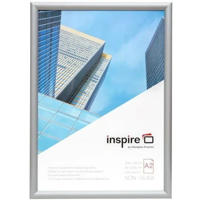 Image de Inspire by Hampton IBH SNAPA2S 1PK Cadre encliquetable argenté en acrylique (sans verre) Format A2 42 x 59 cm