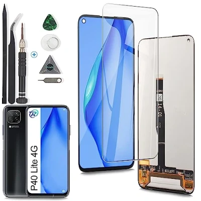 Image de RongZy pour Huawei P40 Lite Écran LCD + Vitre Tactile Digitizer Capteur Assemblé Remplacement Nova 6 SE(Noir)