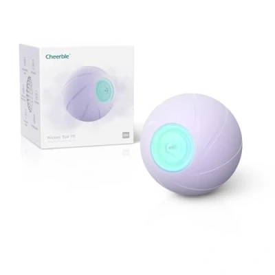 Image de Cheerble Jouet Chien Interactif,Balle Interactive pour Chien, Balle Rebondissante avec 3 Modes d&#039;Interaction, Jouets Chiens Interactifs Lumières LED, Rechargeable par DC (Violet)