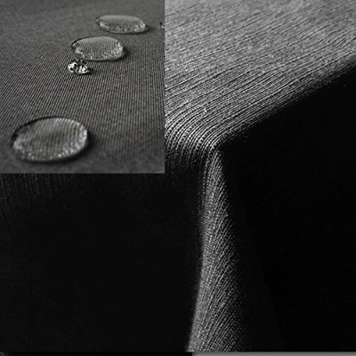 Image de JEMIDI Nappe de Table rectangulaire 110 x 140 cm en Polyester Protection Lavable pour Cuisine Jardin Restaurant Aspect Lin Anthracite