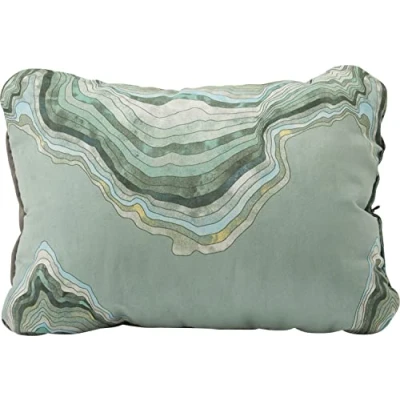 Image de Therm a Rest Coussin Compressible et resserrable pour Camping randonnée, Taille L, 40,6 x 58,4 cm, Vert Sauge Motif topographie ondulations