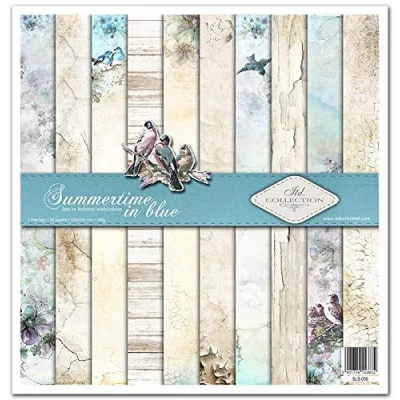 Image de ITD Collection Emballage Scrapbooking 12 x pouces, Papier Scrapbooking, Décor, Carton 310 320 mm (SLS 006 Summertime in blue) HS code 48025890