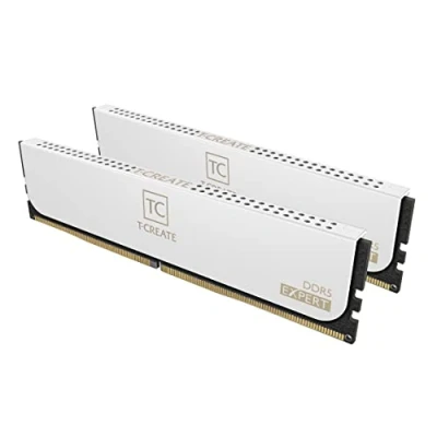 Image de TEAMGROUP T CREATE EXPERT CTCWD532G6000HC30DC01 Lot de 2 barrettes mémoire RAM DDR5 10 L (2 x 16 Go) 6000 MHz (PC5 48000) CL30 Intel XMP 3.0 et AMD EXPO, blanc