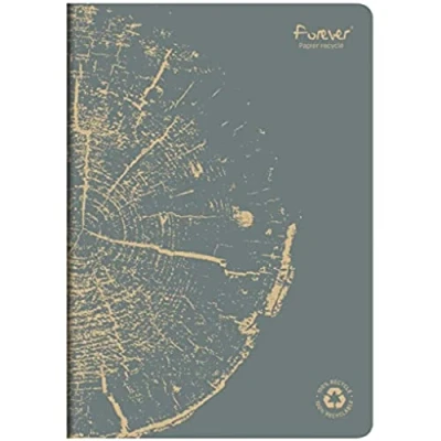 Image de Clairefontaine 684664C Un cahier Collection Forever Agrafé 100% Recyclé Gris plomb A4 21x29,7 cm 96 Pages Lignées Papier Blanc 90 g Couverture Carte Recyclée