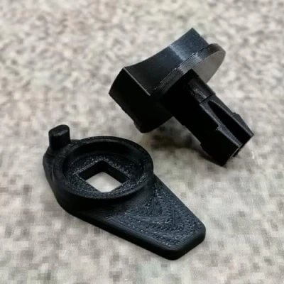 Image de ULEIVA Lot de verrous rotatifs noirs compatibles avec Audi Triangle signalisation A4 B6 B7 &amp; A6 C5 4B Bouton rotatif rechange (noir)