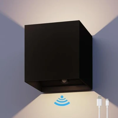 Image de Applique d&#039;extérieur à LED et capteur, Up&amp;Down, noir Calex