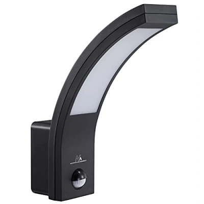 Image de Maclean MCE244 B Lampe LED avec détecteur de mouvement PIR noir 10W IP54 750lm blanc neutre (4000K)