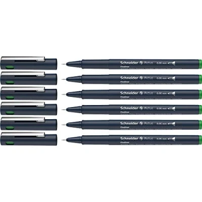 Image de Schneider Pictus Lot de 6 feutres fins Vert Épaisseur trait 0,05 mm