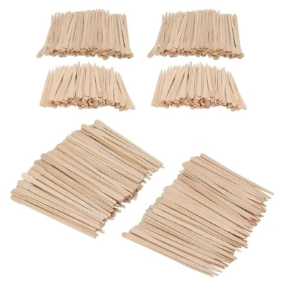 Image de JOIKIT Lot de 1 000 bâtons cire à sourcils, 2 styles spatules en bois, abaisse langue, pour épilation des sourcils