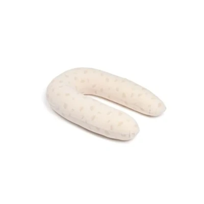 Image de doomoo Coussin de Grossesse &amp; d&#039;allaitement 2 en 1 Twisty Ultra Confort Remplissage Microbilles Fines Silencieux Made in Europe Certifié Oeko TEX et Bio, Petals Latte